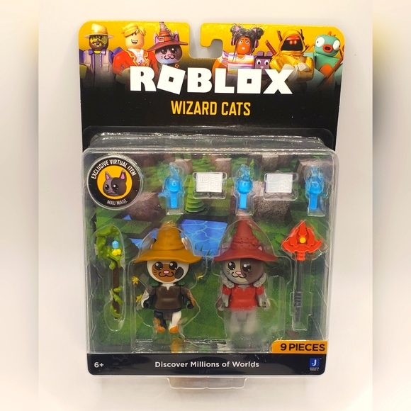 Roblox Celebrity Action Figure Wizard Cats Calico Druid Chaos Kitty Playset - Picture 1 of 14